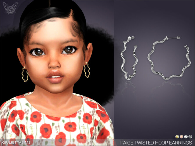 Paige Twisted Hoop Earrings For Toddlers by feyona at TSR