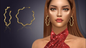 Paige Twisted Hoop Earrings by feyona at TSR