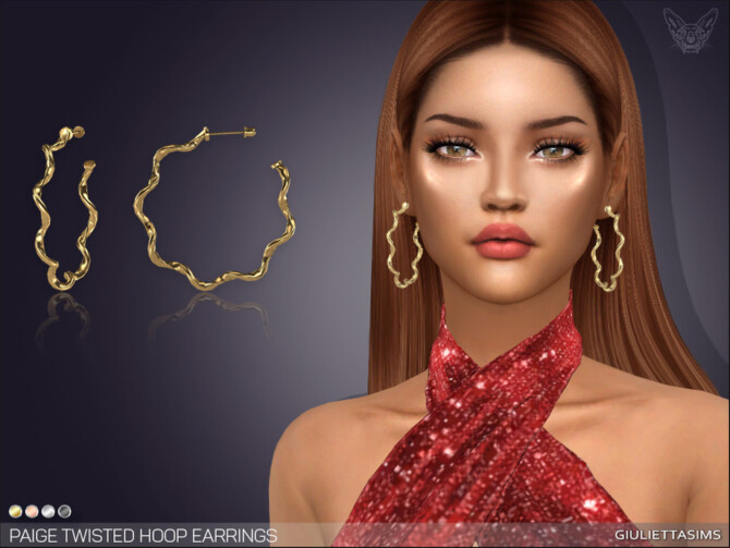 Paige Twisted Hoop Earrings by feyona at TSR