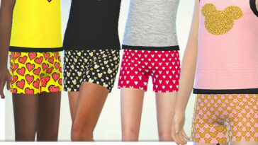 Pajamas Minnie Shorts by Pelineldis at TSR