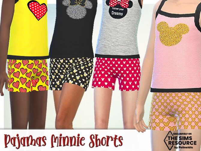 Pajamas Minnie Shorts by Pelineldis at TSR