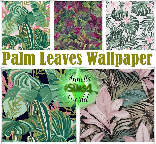 Palm Leaves Wallpapers at Annett’s Sims 4 Welt