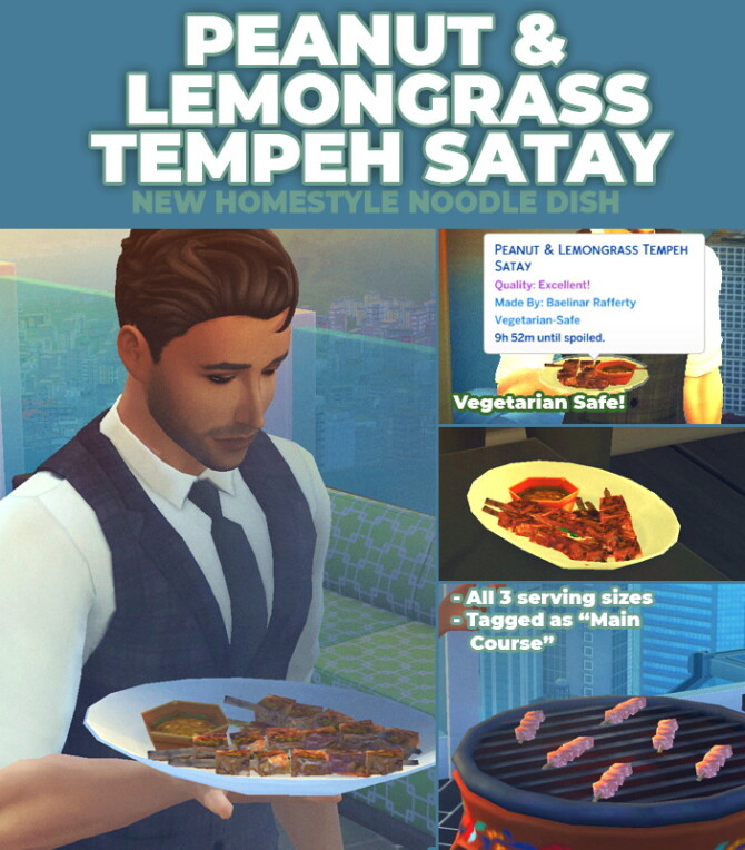 Peanut and Lemongrass Satay Skewers at Mod The Sims 4