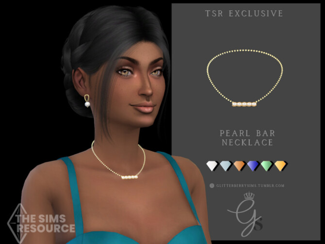 Pearl Bar Necklace by Glitterberryfly at TSR