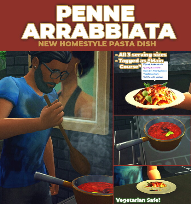 Penne Arrabbiata Custom Recipe at Mod The Sims 4