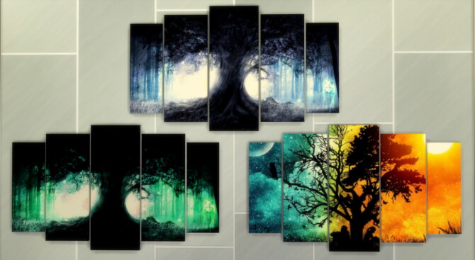 Phantasy Panoramic Art Panels by Wykkyd at Mod The Sims 4