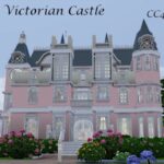 Pink Victorian Castle by Christine at CC4Sims