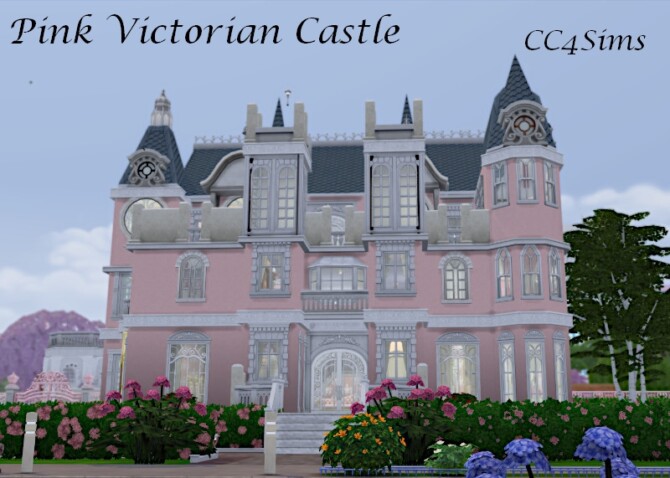 Pink Victorian Castle by Christine at CC4Sims