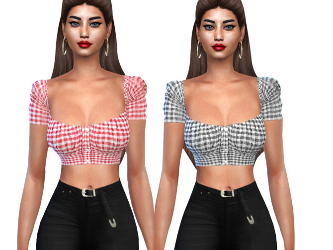 Plaid Casual Blouses by Saliwa at TSR