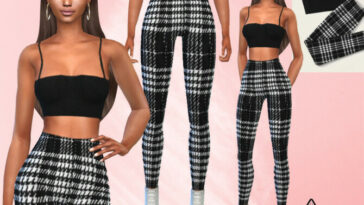 Plaid Leggings Outfit by Saliwa at TSR