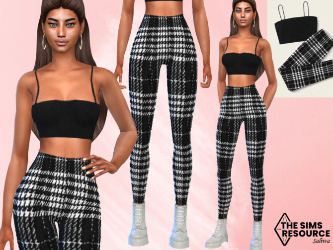 Plaid Leggings Outfit by Saliwa at TSR