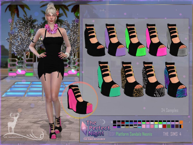 Platform Sandals Neonis by DanSimsFantasy at TSR