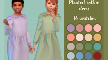 Pleated collar dress by MysteriousOo at TSR