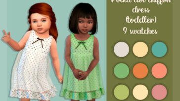 Polka dot chiffon dress Toddler by MysteriousOo at TSR