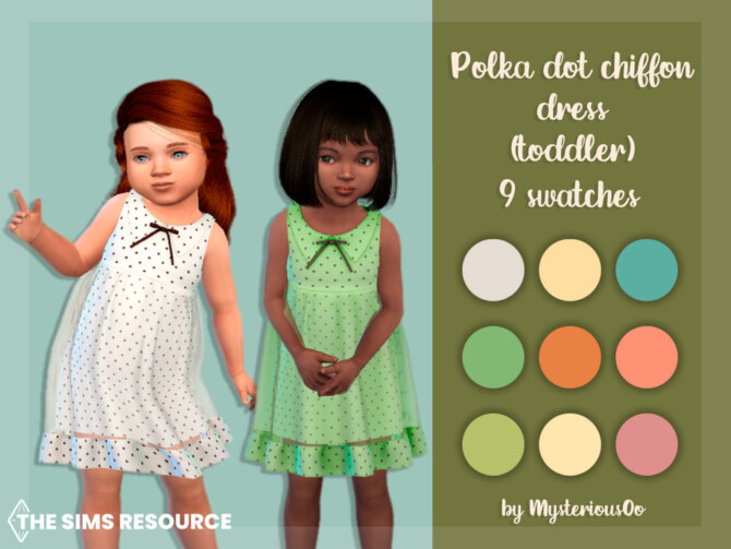 Polka dot chiffon dress Toddler by MysteriousOo at TSR