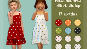 Polka dot dress with elastic top by MysteriousOo at TSR