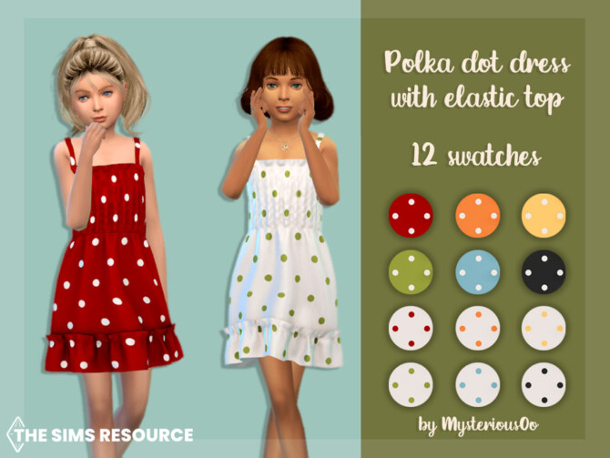 Polka dot dress with elastic top by MysteriousOo at TSR