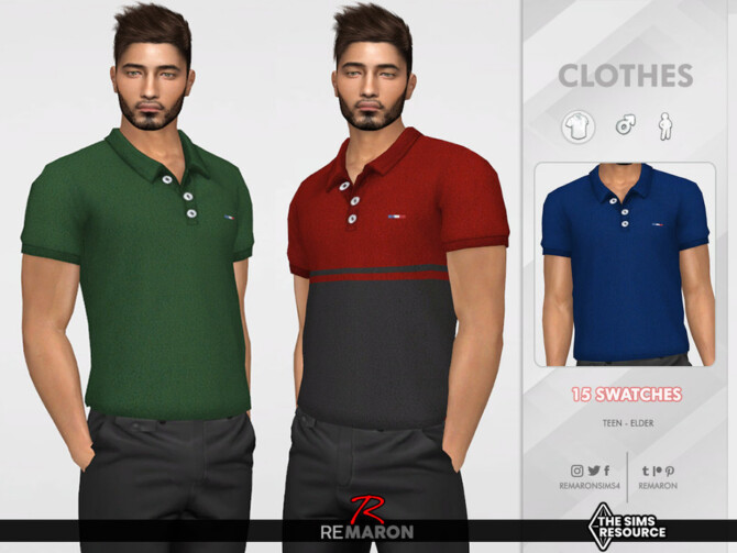 Polo Shirt 01 for Male Sim by remaron at TSR