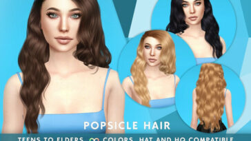 Popsicle long wavy hair (side) by SonyaSimsCC at TSR