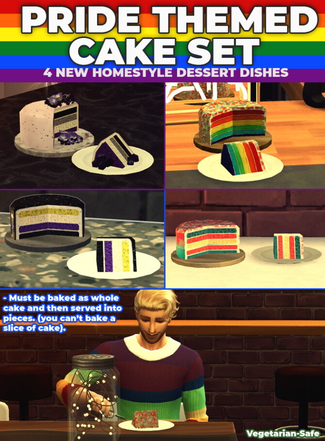 Pride Cake Pack 4 New Custom Recipes at Mod The Sims 4