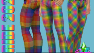 Pride21 Rainbow Plaid Pants by SimmieV at TSR