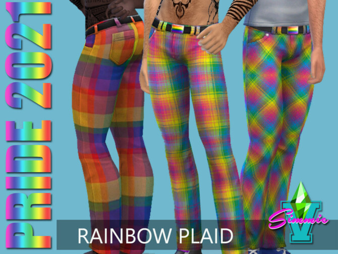 Pride21 Rainbow Plaid Pants by SimmieV at TSR