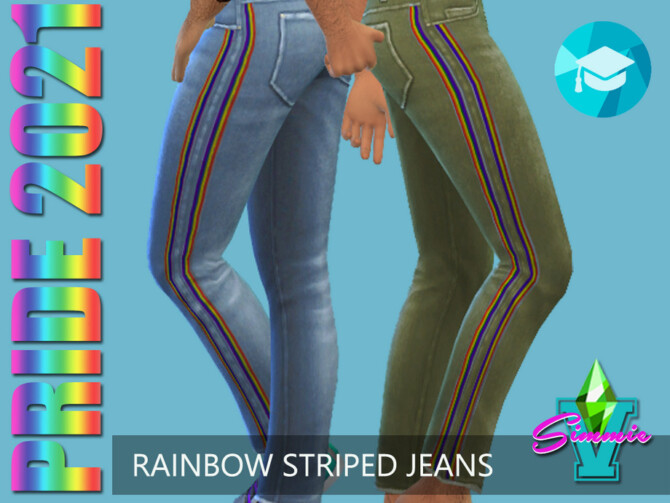 Pride21 Rainbow Stripe Jeans by SimmieV at TSR