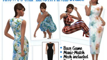 RHOWC’S CALF-LENGTH PENCIL DRESS at Sims4Sue