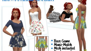 RHOWC’S FLARED MINI SKIRT at Sims4Sue