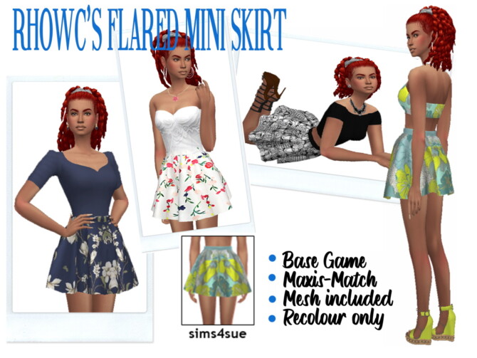 RHOWC’S FLARED MINI SKIRT at Sims4Sue