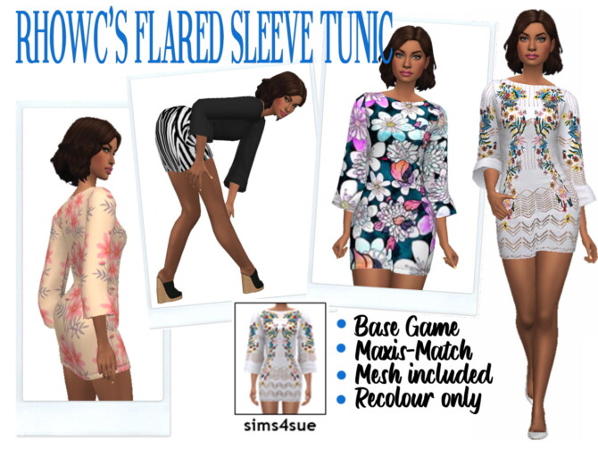 RHOWC’S FLARED SLEEVE TUNIC at Sims4Sue