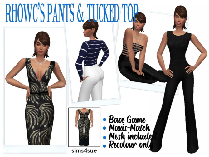 RHOWC’S PANTS & TUCKED TOP at Sims4Sue