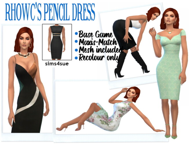 RHOWC’S PENCIL DRESS at Sims4Sue