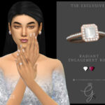 Radiant Engagement Ring by Glitterberryfly at TSR