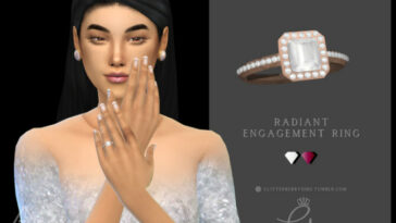 Radiant Engagement Ring by Glitterberryfly at TSR