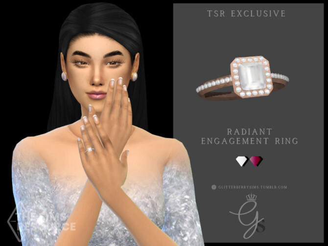 Radiant Engagement Ring by Glitterberryfly at TSR