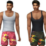 Rainbow Camouflage Shorts by CherryBerrySim at TSR