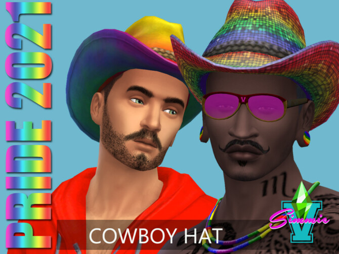 Rainbow Cowboy hat by SimmieV at TSR