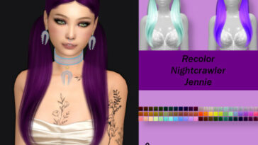 Recolor of Nightcrawler’s Jennie hair by PinkyCustomWorld at TSR