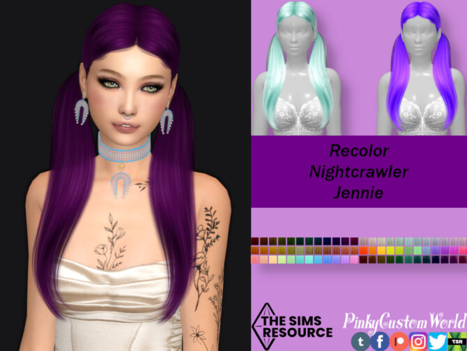 Recolor of Nightcrawler’s Jennie hair by PinkyCustomWorld at TSR