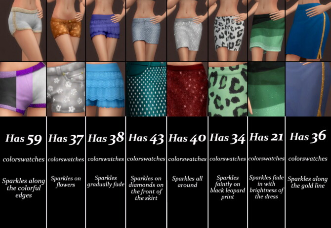 Recolored and Sparkly Bottoms (Basegame) by Serpentia at Mod The Sims 4