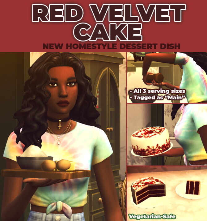 Red Velvet Cake Custom Recipe by RobinKLocksley at Mod The Sims 4