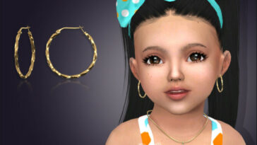 Reja Twisted Hoop Earrings For Toddlers by feyona at TSR