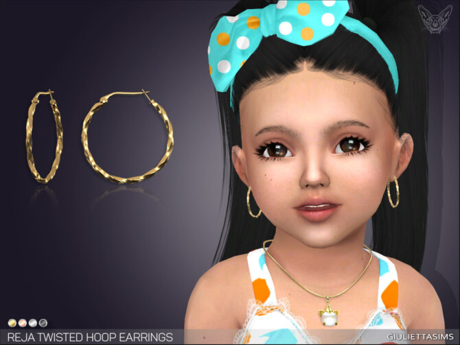 Reja Twisted Hoop Earrings For Toddlers by feyona at TSR