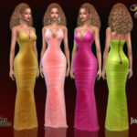 Renika satin dress by jomsims at TSR