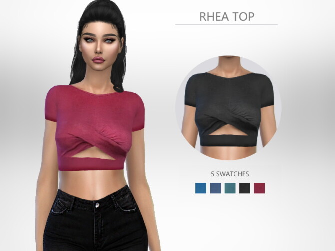 Rhea crop top tee by Puresim at TSR