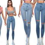 Ripped Casual Jeans by Saliwa at TSR