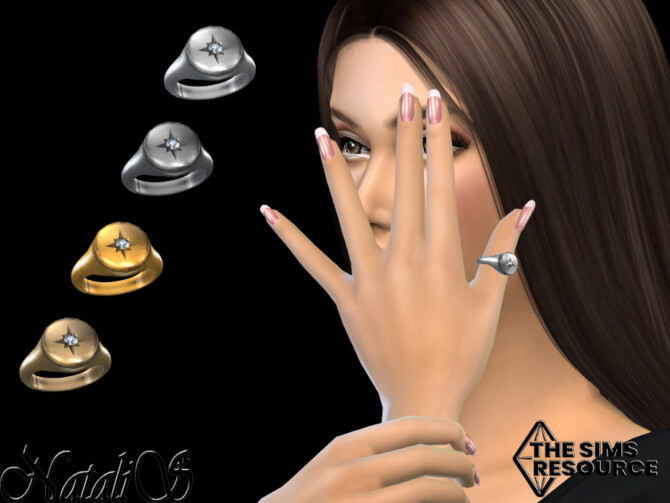 Round signet star thumb ring by NataliS at TSR