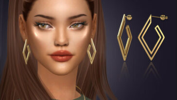 Rowe Hoop Earrings by feyona at TSR