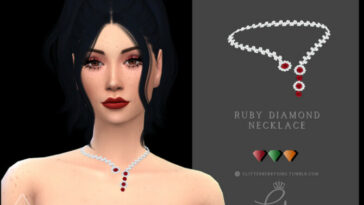 Ruby Diamond Necklace by Glitterberryfly at TSR